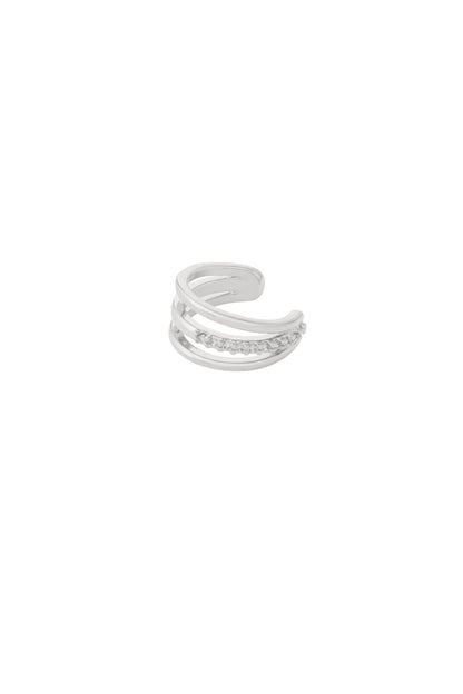Damen Ohrklemme Organisch Zirkon | Kupfer | Goldfarbe