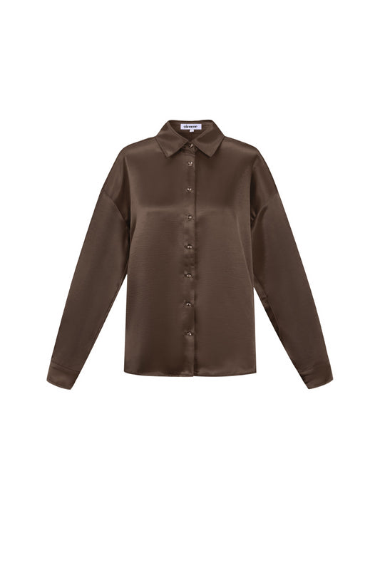 Woven Polyester Fiber Damen-Bluse Casual Solid Color Basic