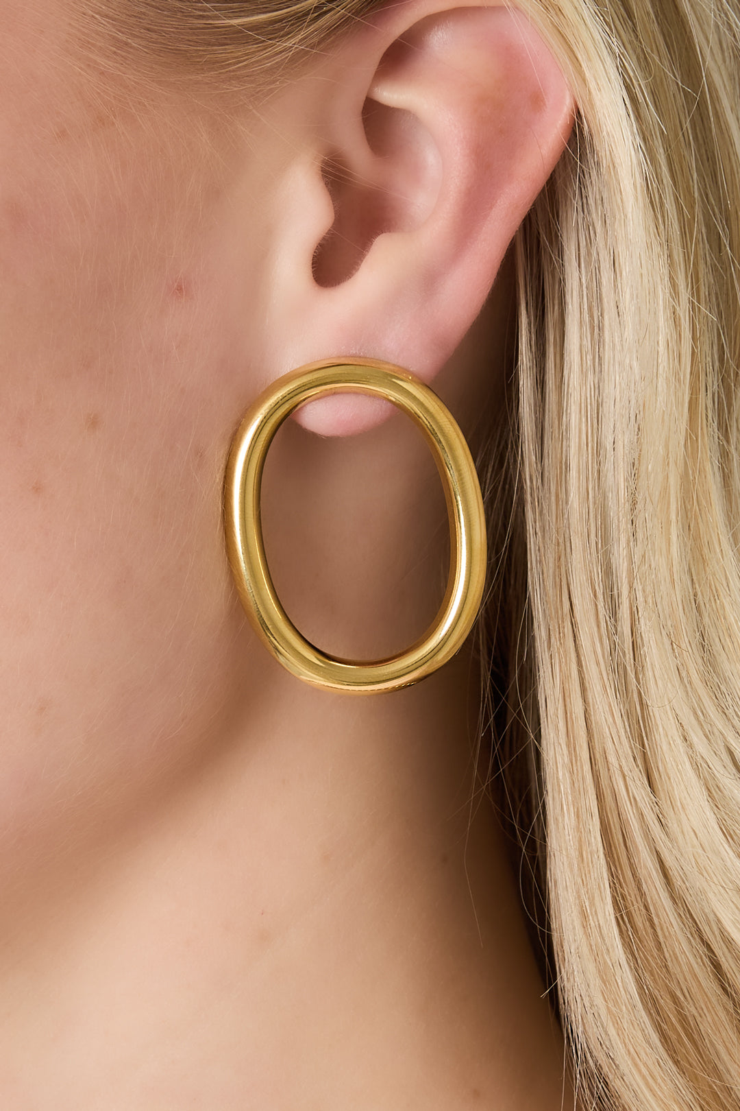 damen creolen oval organisch | edelstahl | gold & silber