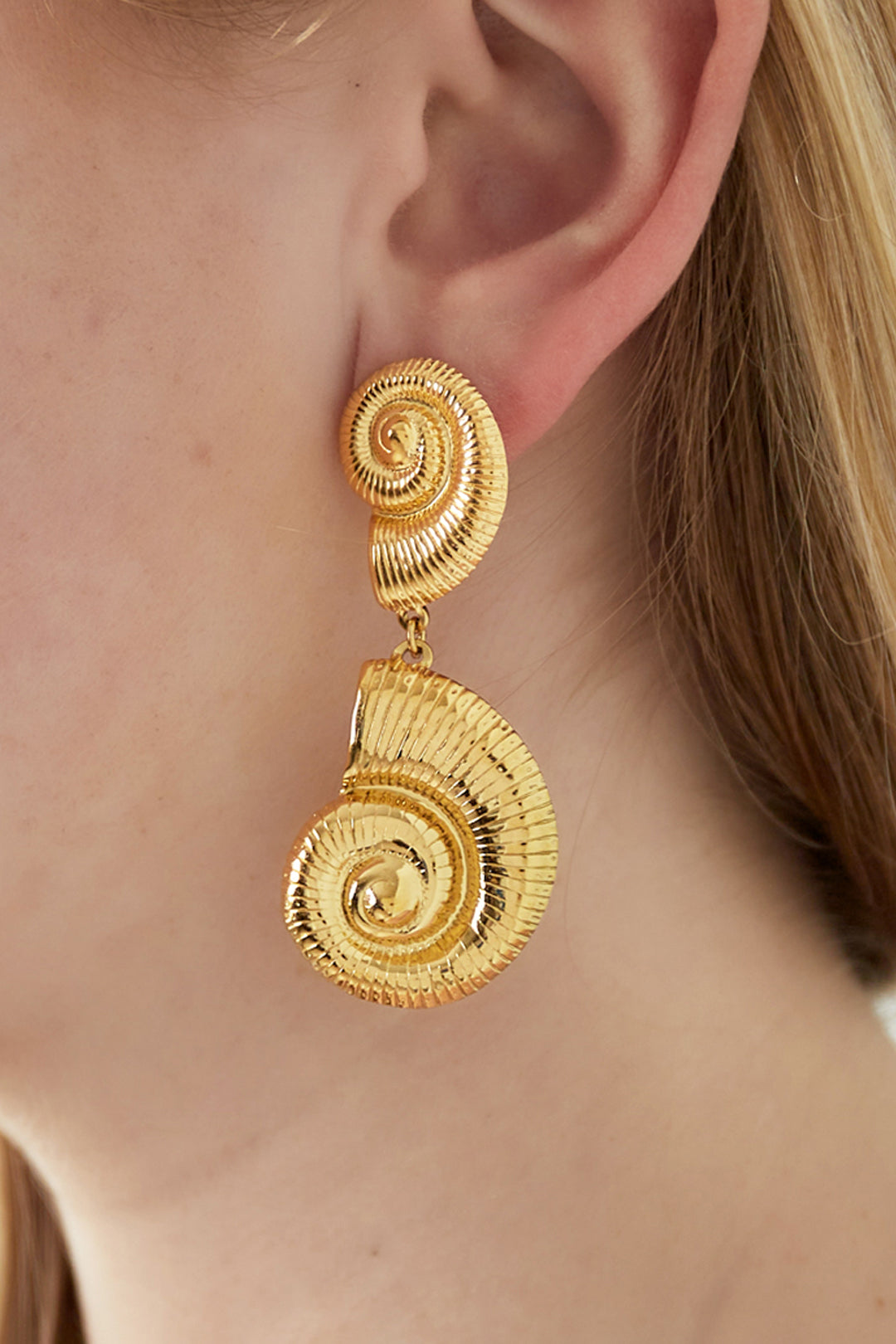 damen ohrringe ozeanwirbel 14k | legierung vergoldet | goldfarbe