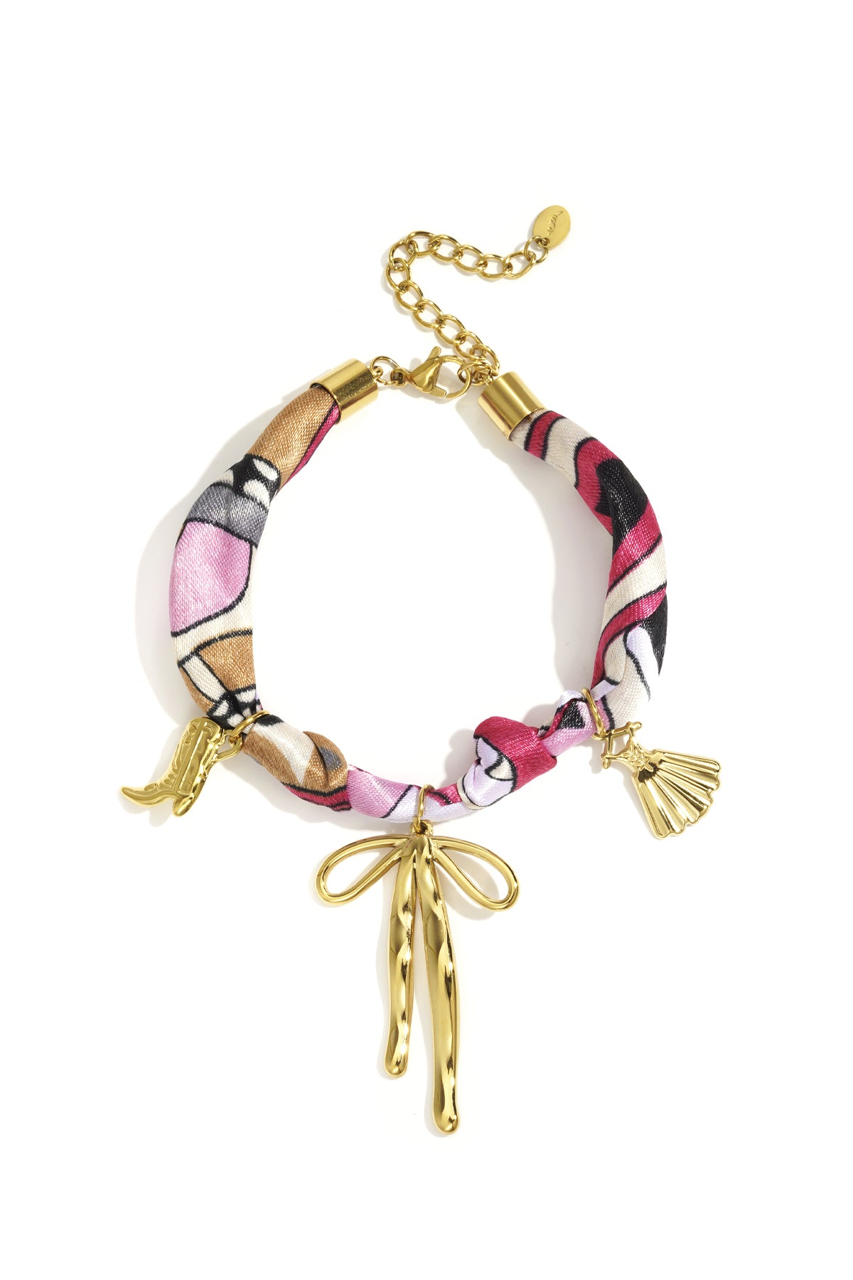 edelstahl-charm-armbänder mit schleife und knoten, lässig, täglich, einfache serie, damenschmuck