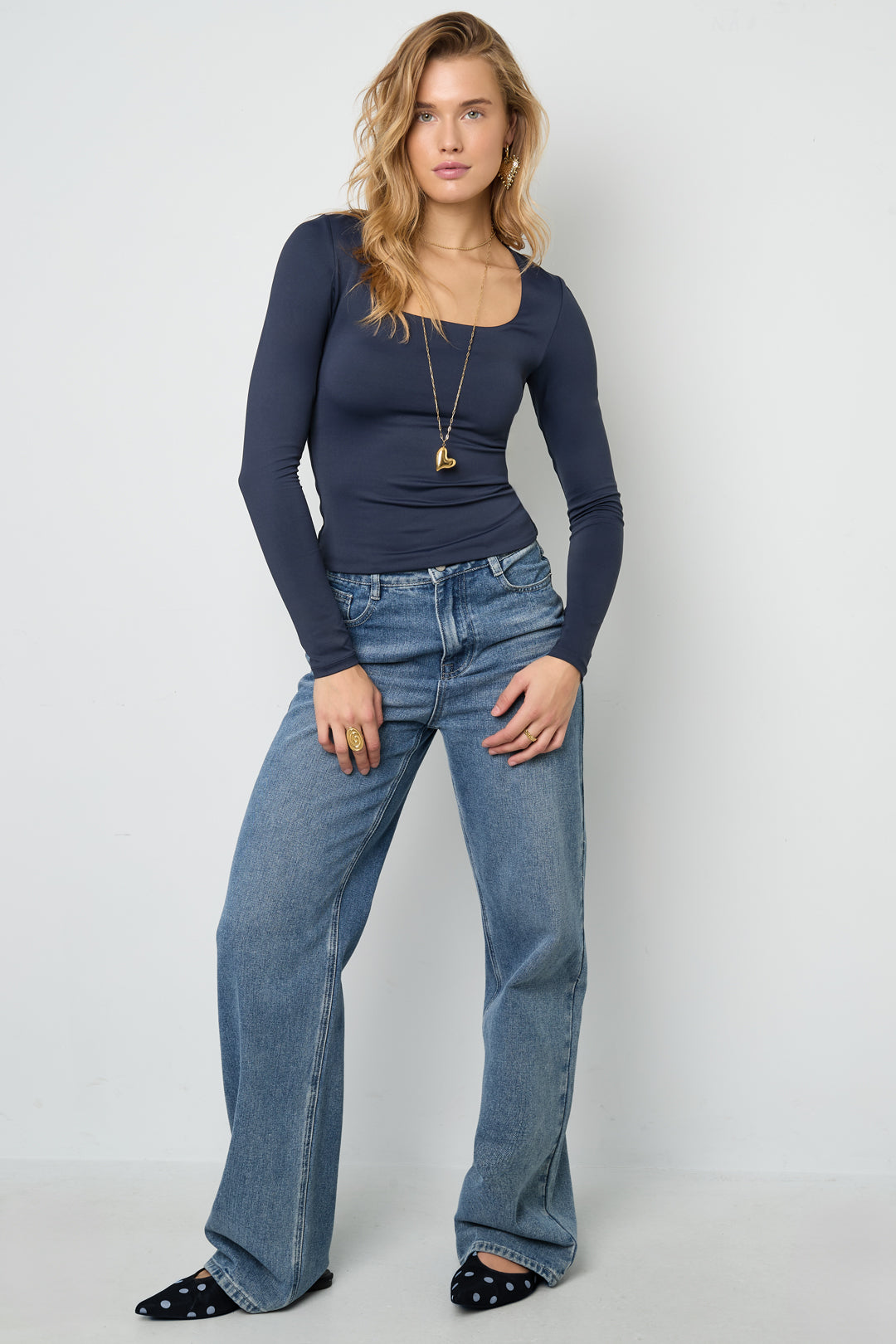 damen langarmshirt nylon | nylon | marineblau