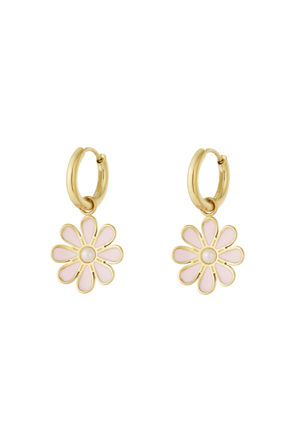 damen ohrhänger blüten-tropfen pastell | edelstahl | rosa & rosenrot