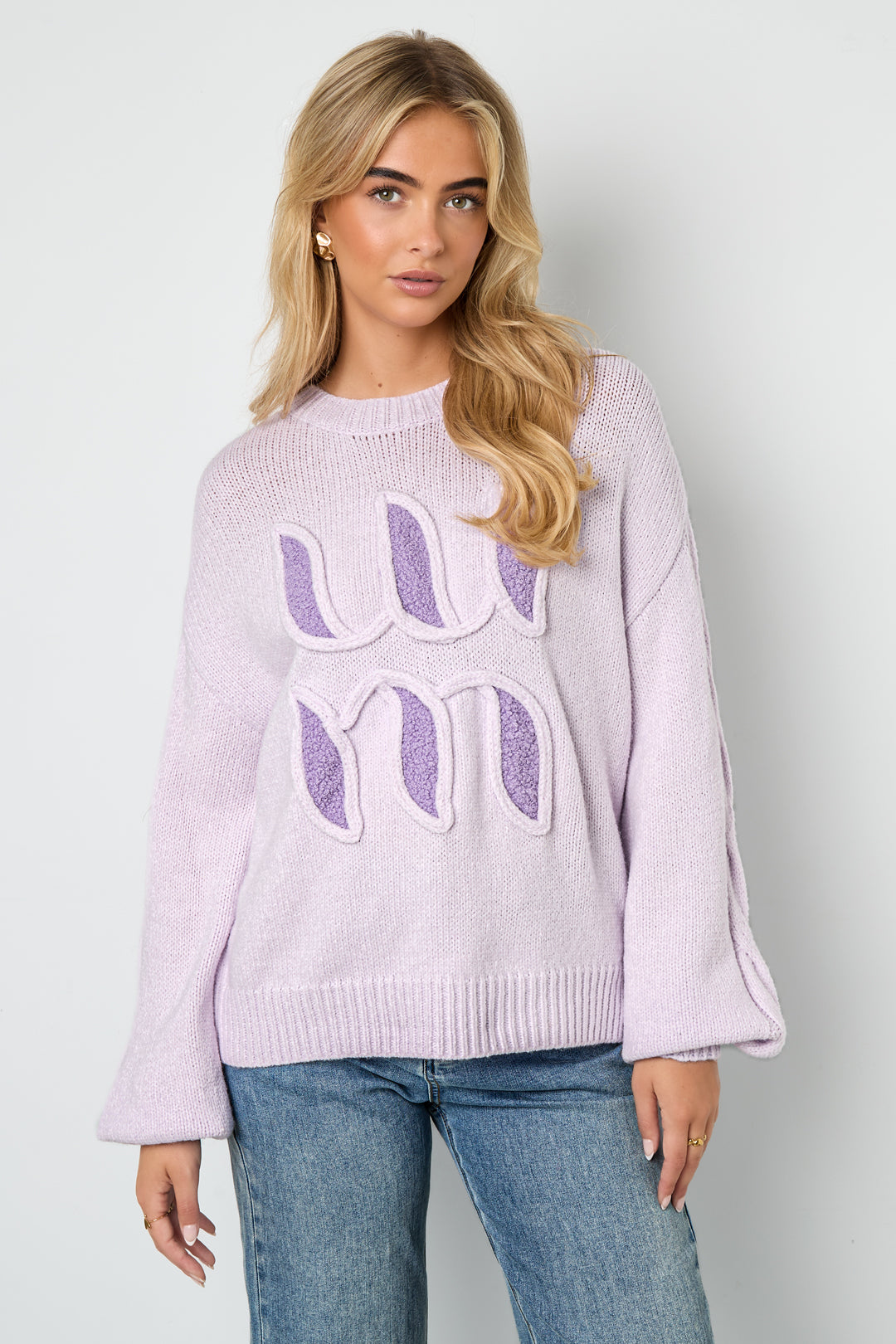 damen strickpullover buchstaben janna | polyester | mehrfarbig