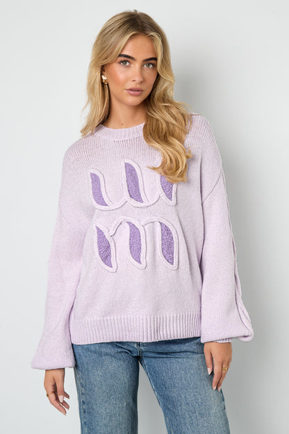 Damen Strickpullover Buchstaben Janna | Polyester | Mehrfarbig