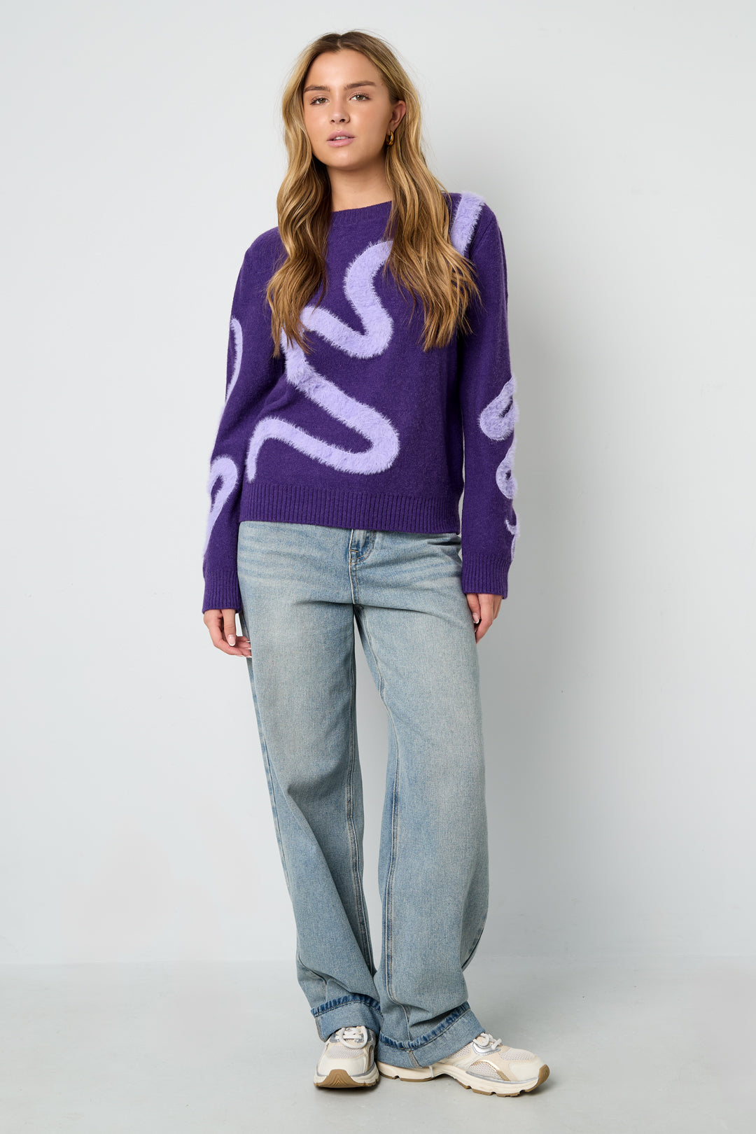 damen strickpullover luxus | polyester | mehrfarbig