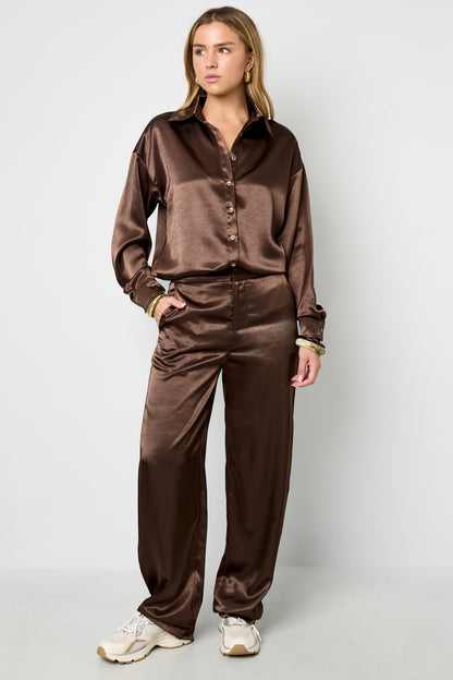 Damen Hose Lässig Uni | Polyester | Mehrfarbig