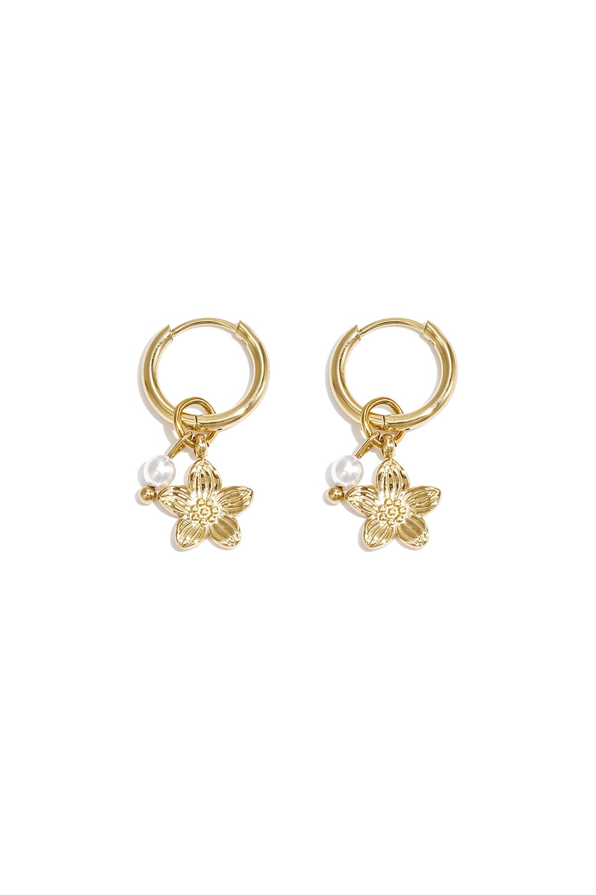 damen ohrringe blume 14k | edelstahl vergoldet | gold & rosa