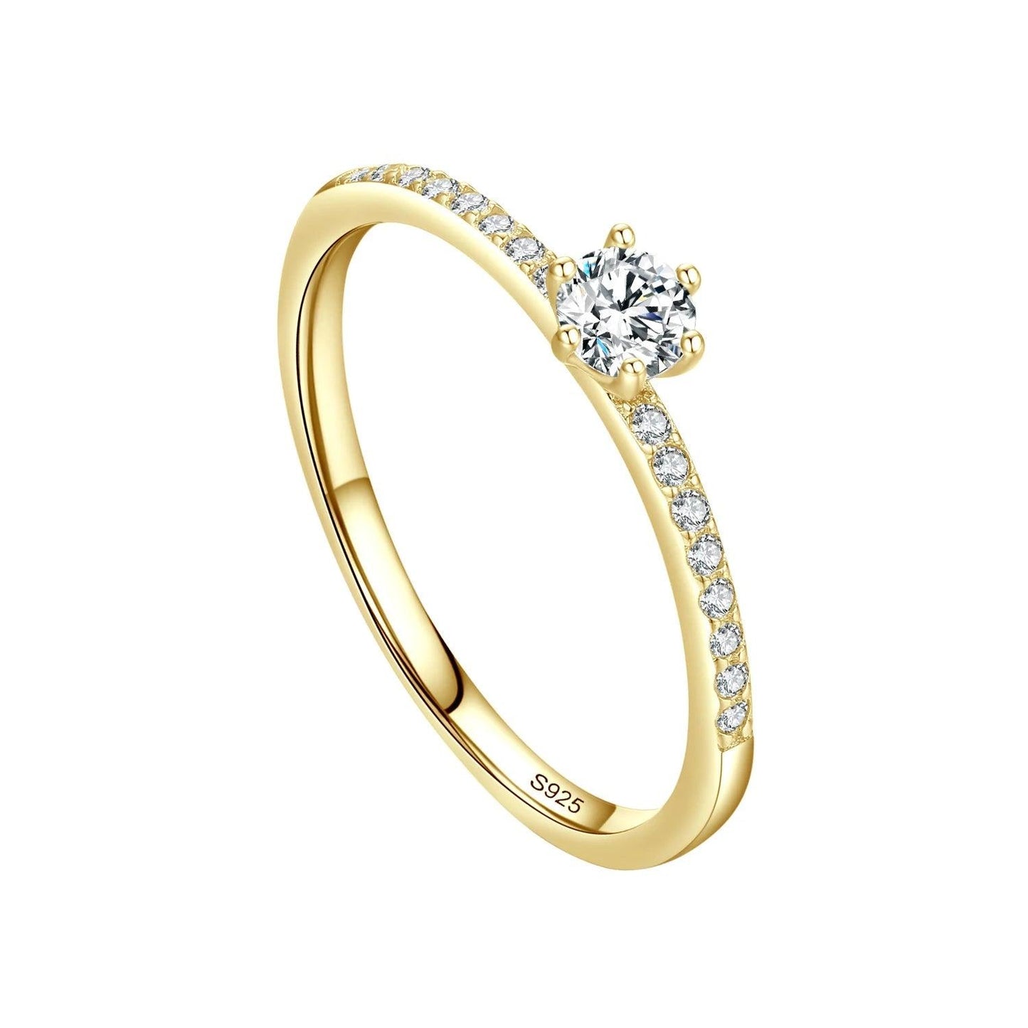 finityzoneglitzernder sterling silber&gold ring mit zirkonia – eleganz für frauen