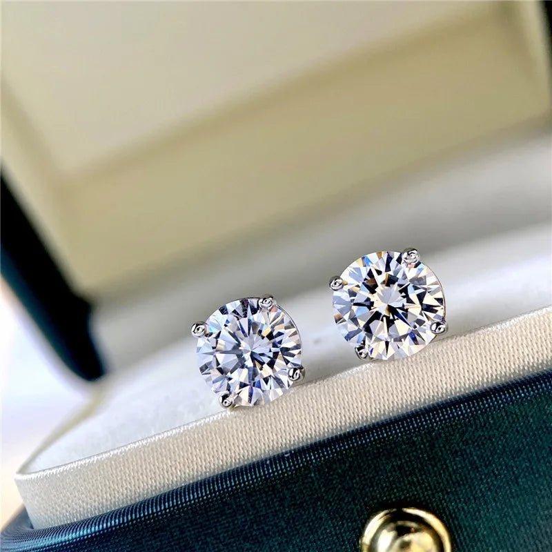 finityzonelnngy 0.3 - 2ct moissanite stud earrings for women girl 925 certified silver earring exquisite wedding jewelry piercing pendientes