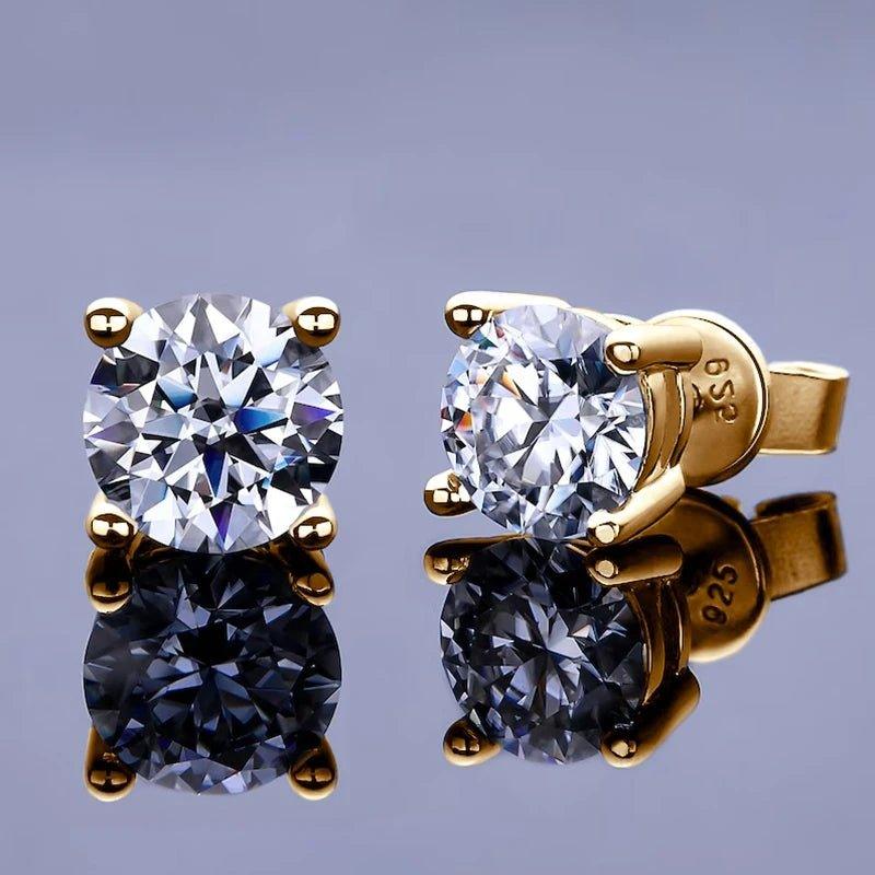 finityzonelnngy 0.3 - 2ct moissanite stud earrings for women girl 925 certified silver earring exquisite wedding jewelry piercing pendientes