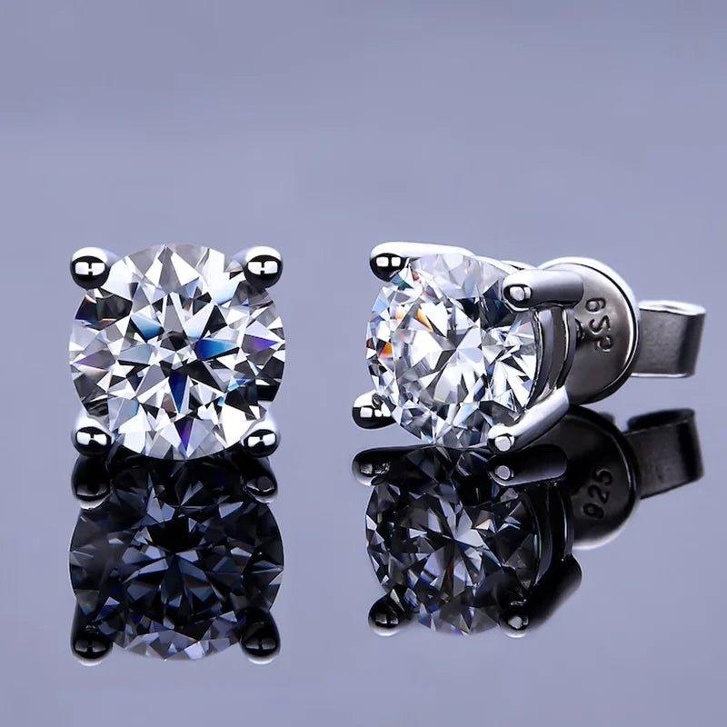 finityzonelnngy 0.3 - 2ct moissanite stud earrings for women girl 925 certified silver earring exquisite wedding jewelry piercing pendientes