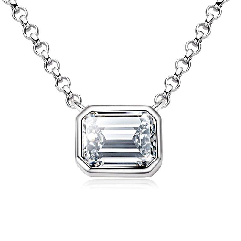 finityzonelnngy 925 sterling silver chains emerald cut moissanite diamond pendant necklace for women cadena plata 925 original certificada