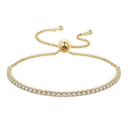 finityzoneLuxuriöses 14K Vergoldetes Tennisarmband – Verstellbar & Elegant